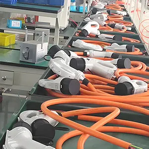 Finished product display of charger cable factory